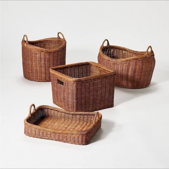 Round Vintage French Tall Wicker Basket - Threshold™ designed with Studio McGee - Picture 4 of 7